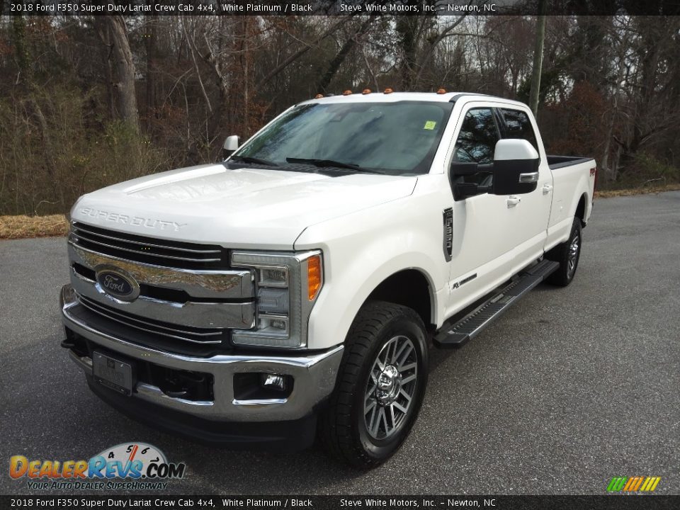 2018 Ford F350 Super Duty Lariat Crew Cab 4x4 White Platinum / Black Photo #2