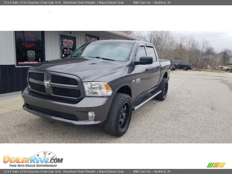 2014 Ram 1500 Express Crew Cab 4x4 Maximum Steel Metallic / Black/Diesel Gray Photo #3