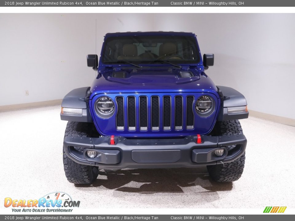 2018 Jeep Wrangler Unlimited Rubicon 4x4 Ocean Blue Metallic / Black/Heritage Tan Photo #2