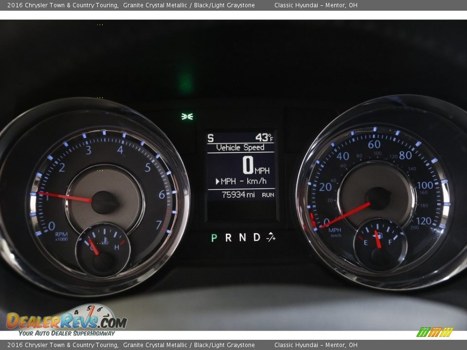 2016 Chrysler Town & Country Touring Granite Crystal Metallic / Black/Light Graystone Photo #8