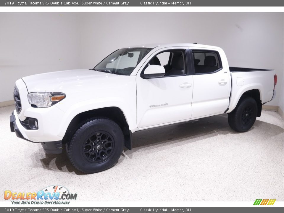 2019 Toyota Tacoma SR5 Double Cab 4x4 Super White / Cement Gray Photo #3
