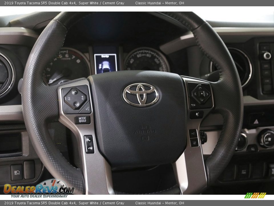 2019 Toyota Tacoma SR5 Double Cab 4x4 Super White / Cement Gray Photo #7