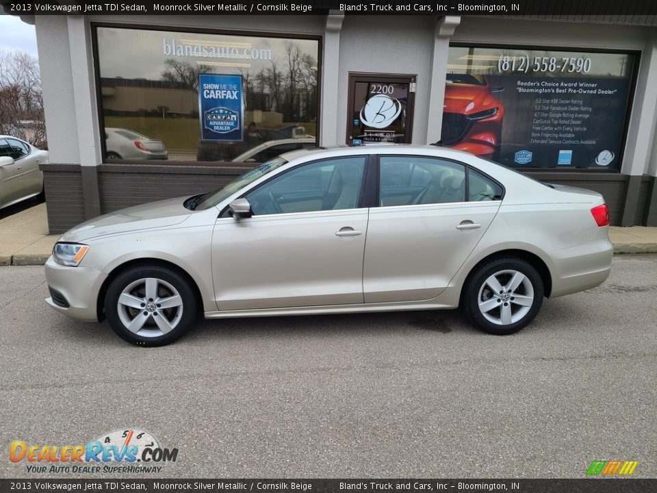 2013 Volkswagen Jetta TDI Sedan Moonrock Silver Metallic / Cornsilk Beige Photo #1