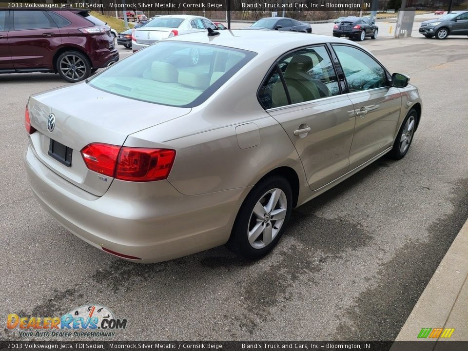 2013 Volkswagen Jetta TDI Sedan Moonrock Silver Metallic / Cornsilk Beige Photo #6