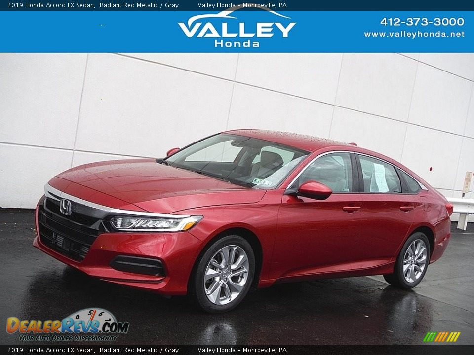 2019 Honda Accord LX Sedan Radiant Red Metallic / Gray Photo #1