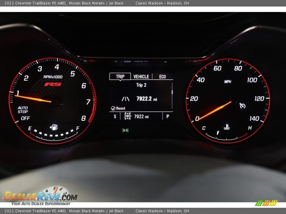 2021 Chevrolet TrailBlazer RS AWD Mosaic Black Metallic / Jet Black Photo #8