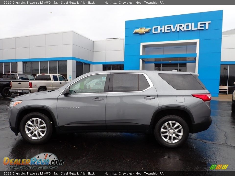 2019 Chevrolet Traverse LS AWD Satin Steel Metallic / Jet Black Photo #3