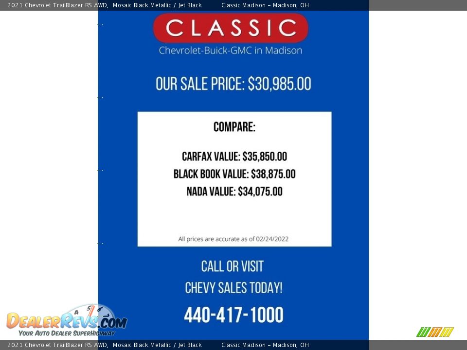 2021 Chevrolet TrailBlazer RS AWD Mosaic Black Metallic / Jet Black Photo #22