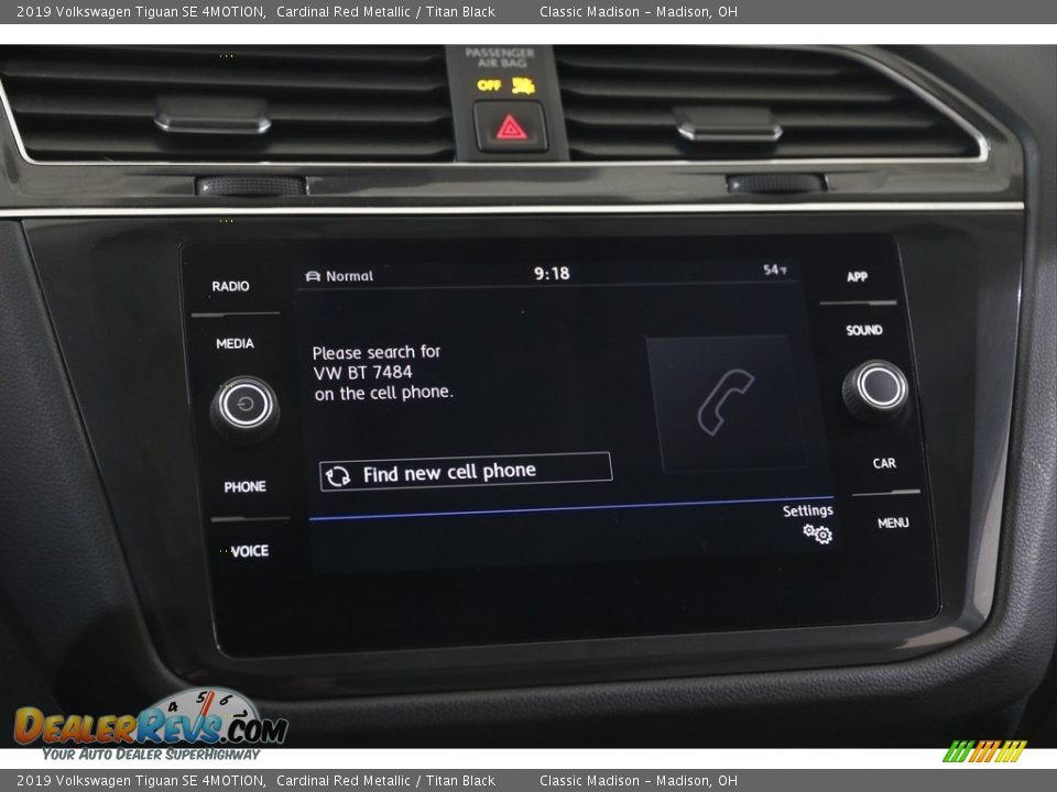 2019 Volkswagen Tiguan SE 4MOTION Cardinal Red Metallic / Titan Black Photo #11