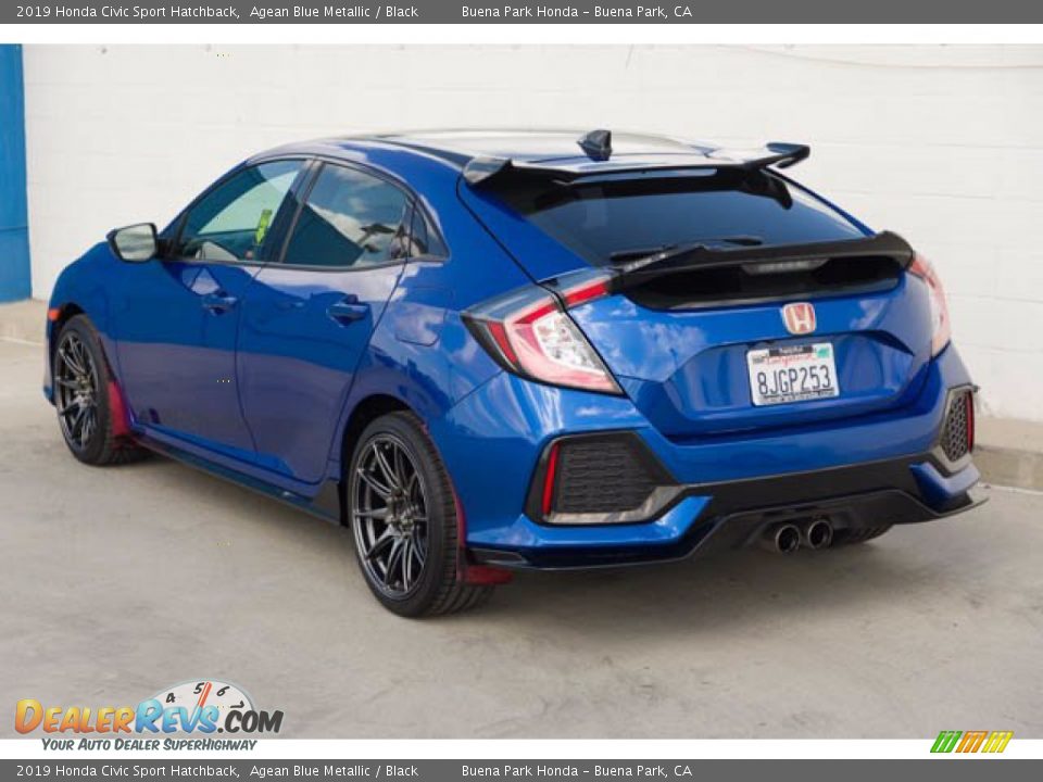 2019 Honda Civic Sport Hatchback Agean Blue Metallic / Black Photo #2