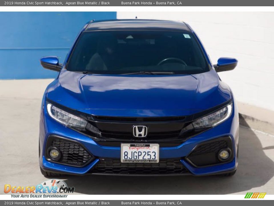 2019 Honda Civic Sport Hatchback Agean Blue Metallic / Black Photo #7