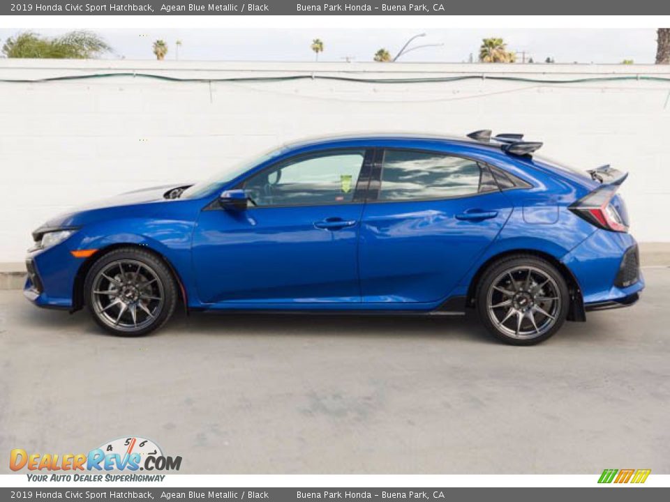 2019 Honda Civic Sport Hatchback Agean Blue Metallic / Black Photo #8