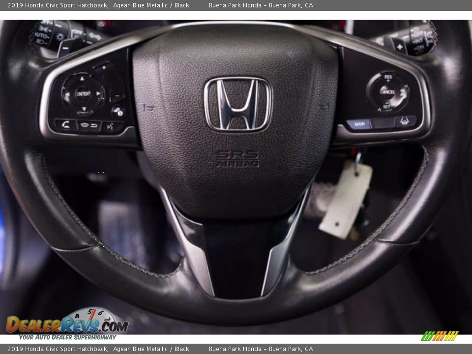 2019 Honda Civic Sport Hatchback Agean Blue Metallic / Black Photo #13