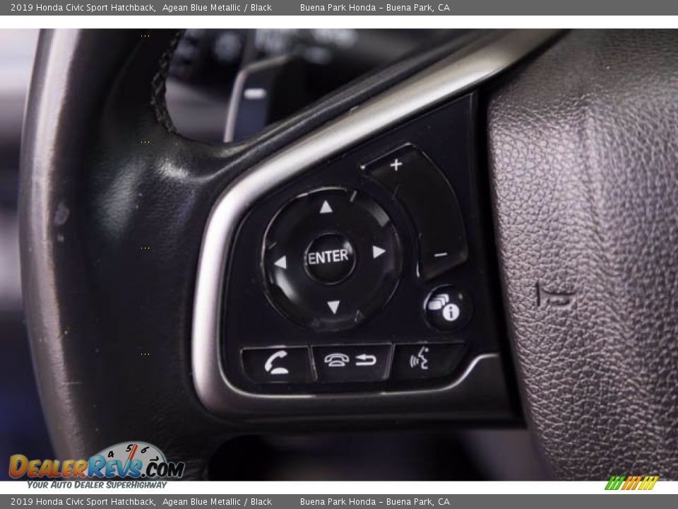 2019 Honda Civic Sport Hatchback Agean Blue Metallic / Black Photo #14