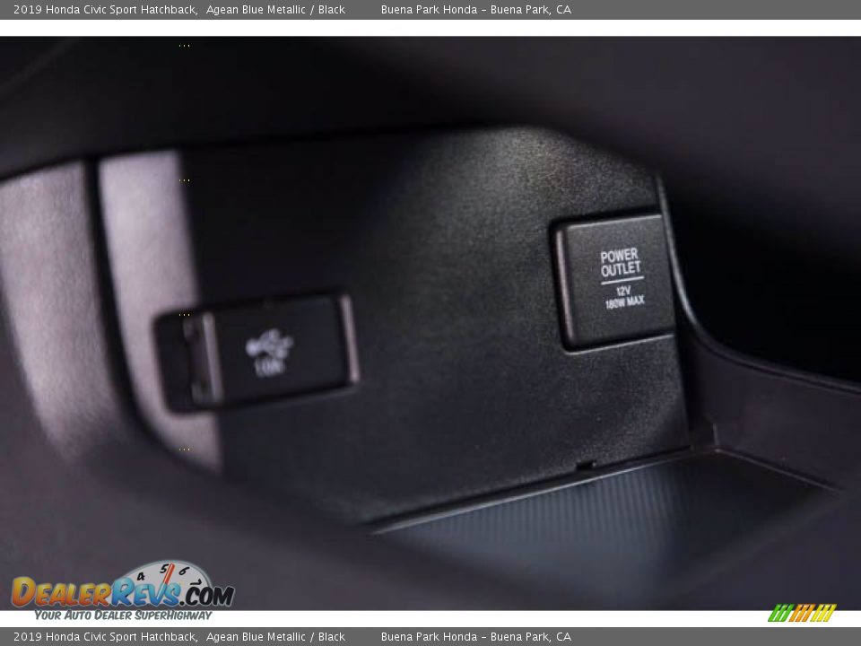 2019 Honda Civic Sport Hatchback Agean Blue Metallic / Black Photo #16