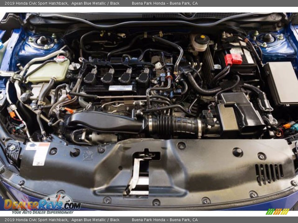 2019 Honda Civic Sport Hatchback Agean Blue Metallic / Black Photo #32