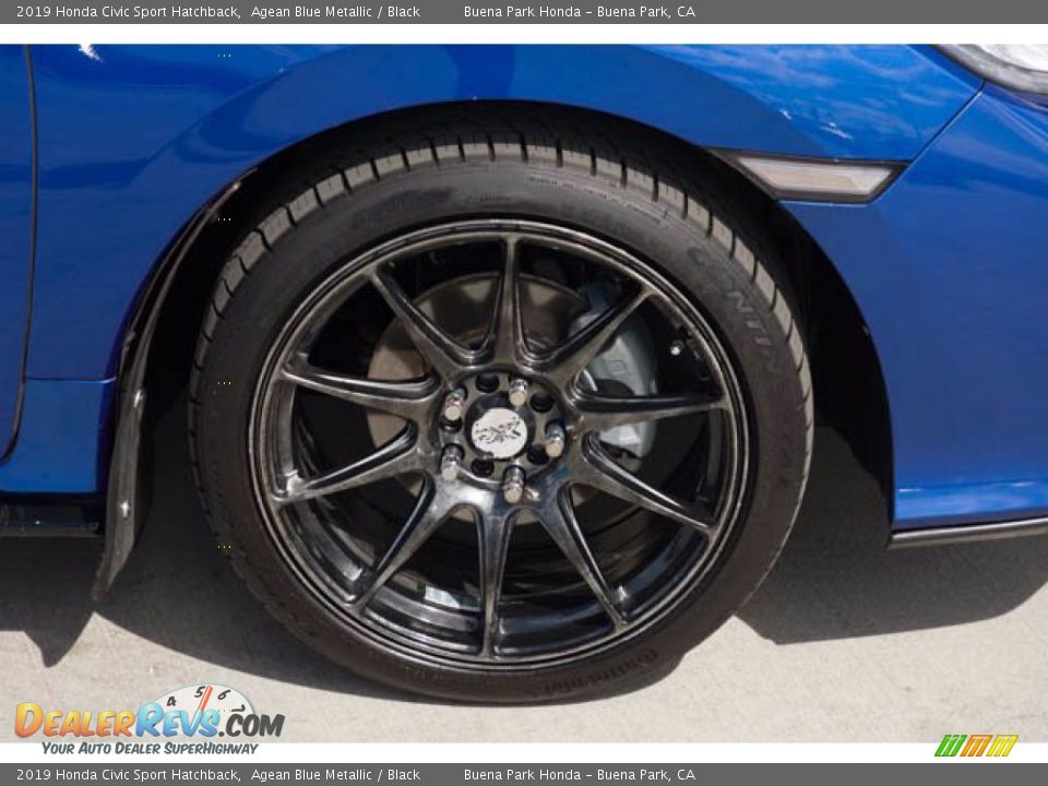 2019 Honda Civic Sport Hatchback Agean Blue Metallic / Black Photo #34