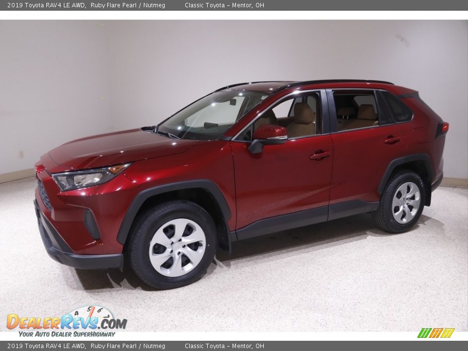 2019 Toyota RAV4 LE AWD Ruby Flare Pearl / Nutmeg Photo #3