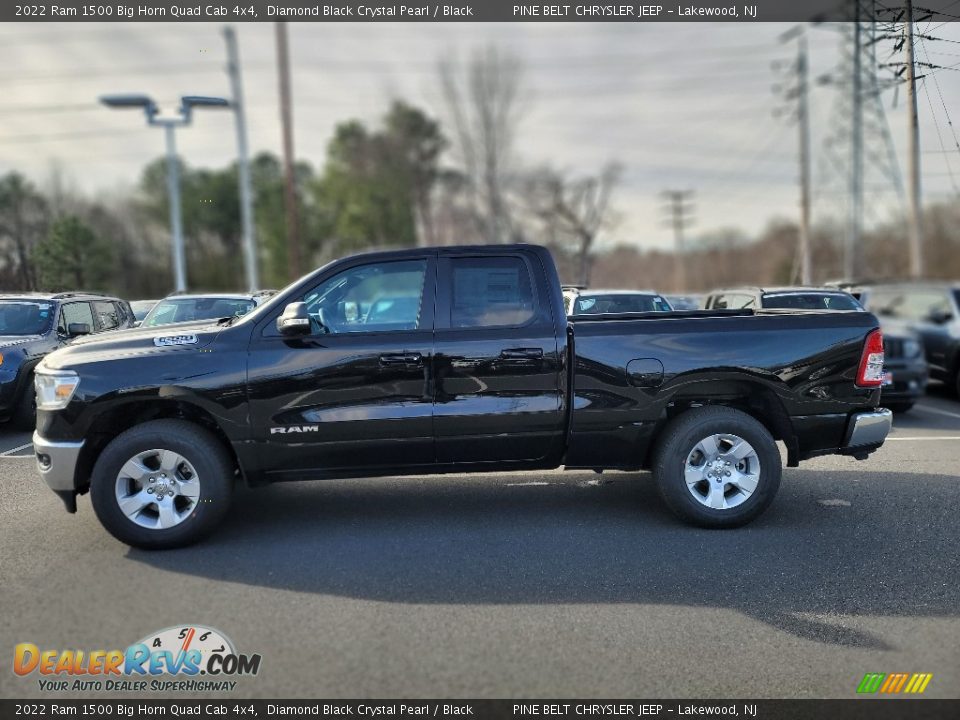 2022 Ram 1500 Big Horn Quad Cab 4x4 Diamond Black Crystal Pearl / Black Photo #4