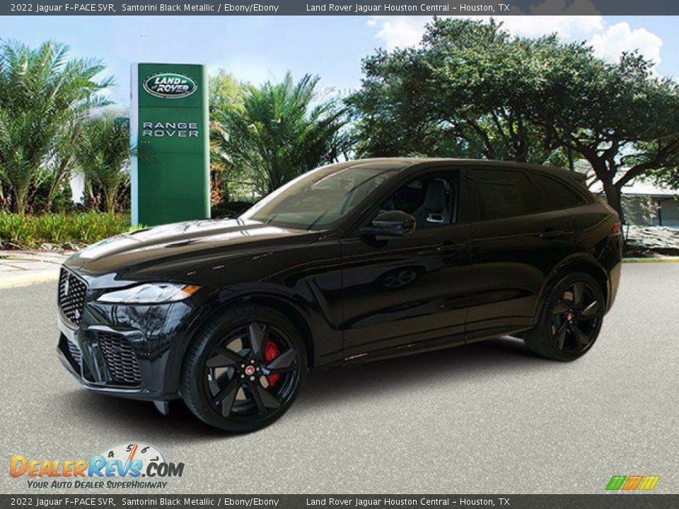 2022 Jaguar F-PACE SVR Santorini Black Metallic / Ebony/Ebony Photo #6