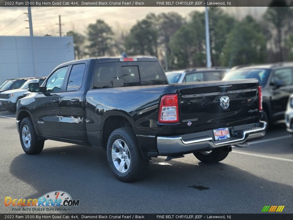 2022 Ram 1500 Big Horn Quad Cab 4x4 Diamond Black Crystal Pearl / Black Photo #6