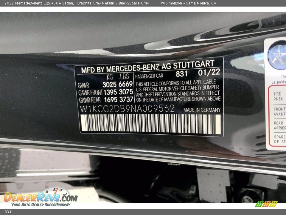 831 - 2022 Mercedes-Benz EQS