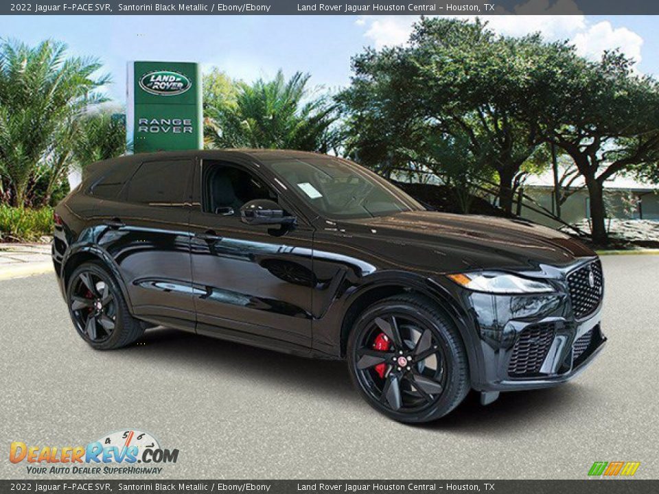 2022 Jaguar F-PACE SVR Santorini Black Metallic / Ebony/Ebony Photo #12