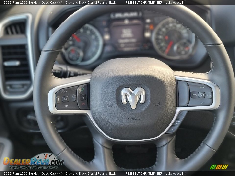 2022 Ram 1500 Big Horn Quad Cab 4x4 Diamond Black Crystal Pearl / Black Photo #12