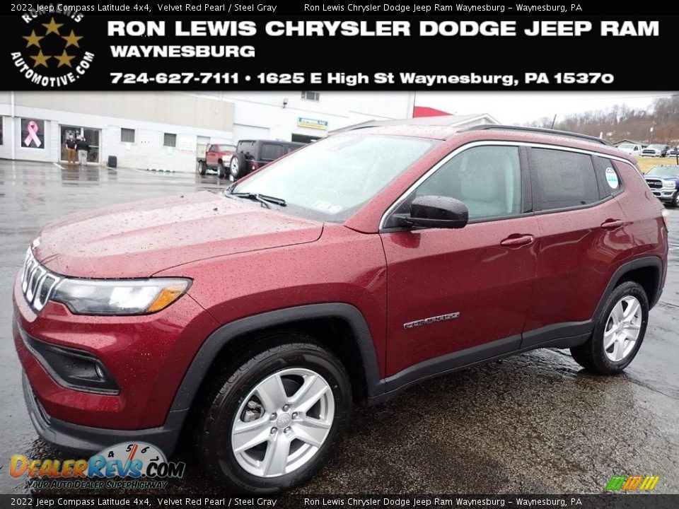 2022 Jeep Compass Latitude 4x4 Velvet Red Pearl / Steel Gray Photo #1