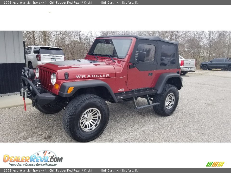 1998 Jeep Wrangler Sport 4x4 Chili Pepper Red Pearl / Khaki Photo #1