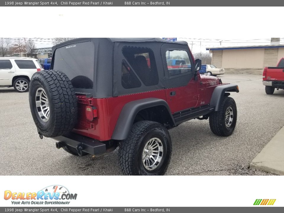 1998 Jeep Wrangler Sport 4x4 Chili Pepper Red Pearl / Khaki Photo #5