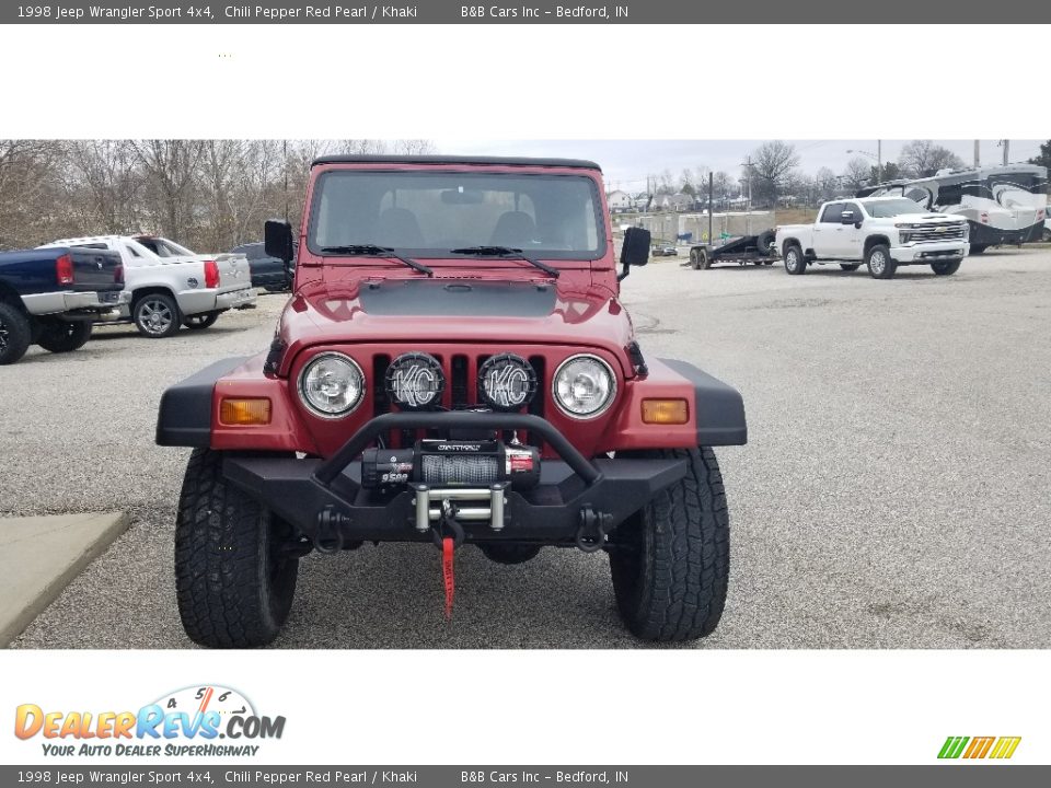 1998 Jeep Wrangler Sport 4x4 Chili Pepper Red Pearl / Khaki Photo #8