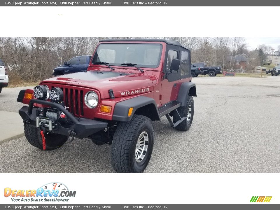 1998 Jeep Wrangler Sport 4x4 Chili Pepper Red Pearl / Khaki Photo #9