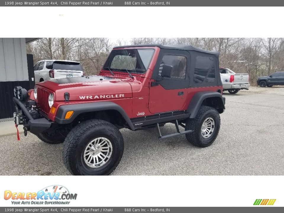 1998 Jeep Wrangler Sport 4x4 Chili Pepper Red Pearl / Khaki Photo #10