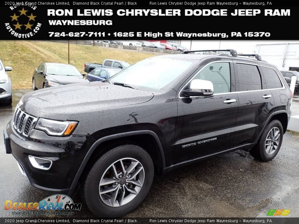 2020 Jeep Grand Cherokee Limited Diamond Black Crystal Pearl / Black Photo #1