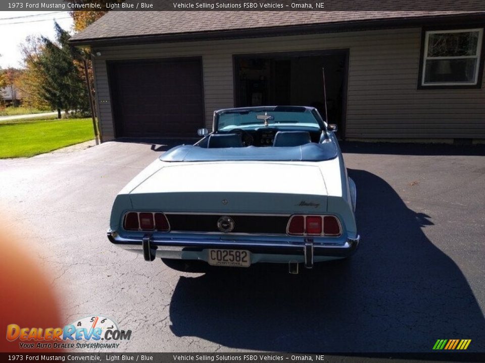 1973 Ford Mustang Convertible Light Blue / Blue Photo #6