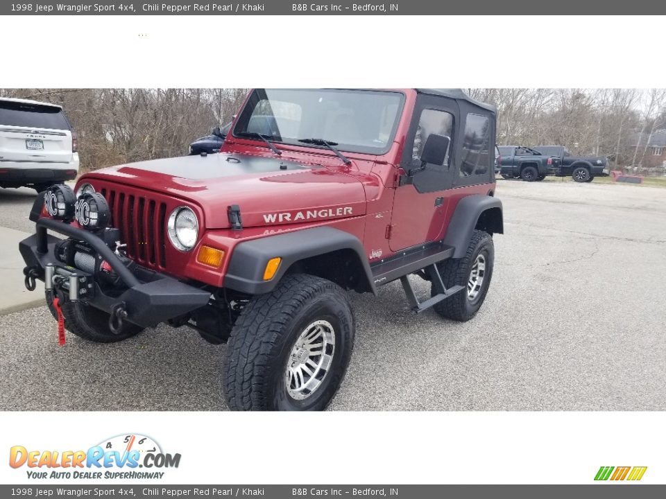 1998 Jeep Wrangler Sport 4x4 Chili Pepper Red Pearl / Khaki Photo #24