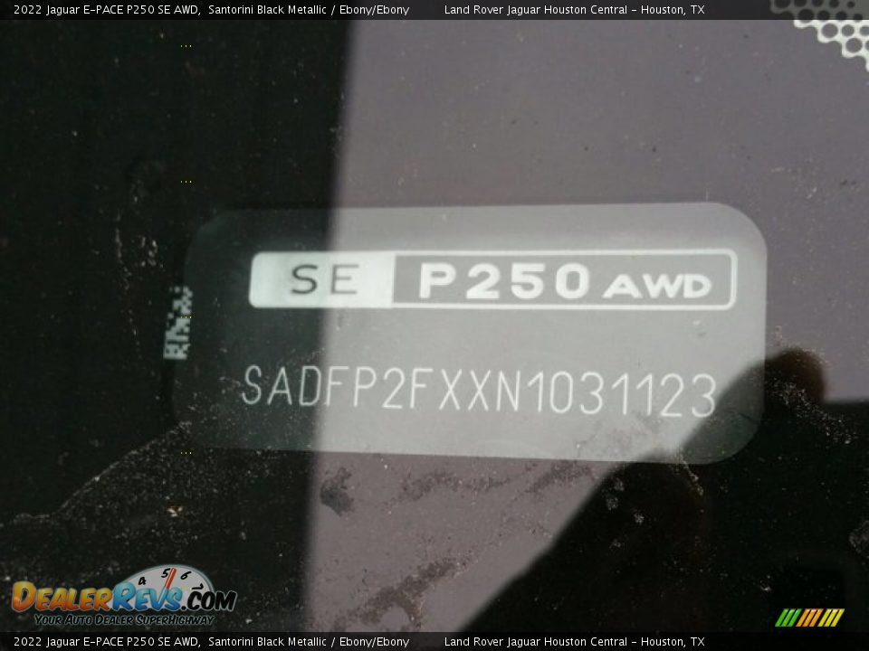 2022 Jaguar E-PACE P250 SE AWD Santorini Black Metallic / Ebony/Ebony Photo #25