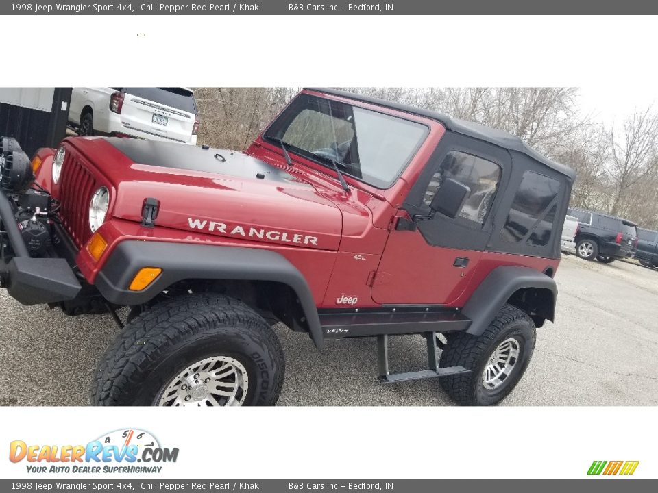 1998 Jeep Wrangler Sport 4x4 Chili Pepper Red Pearl / Khaki Photo #26