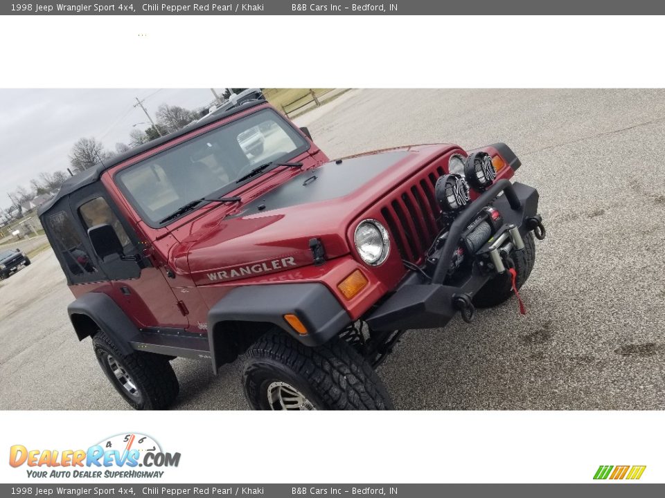 1998 Jeep Wrangler Sport 4x4 Chili Pepper Red Pearl / Khaki Photo #27