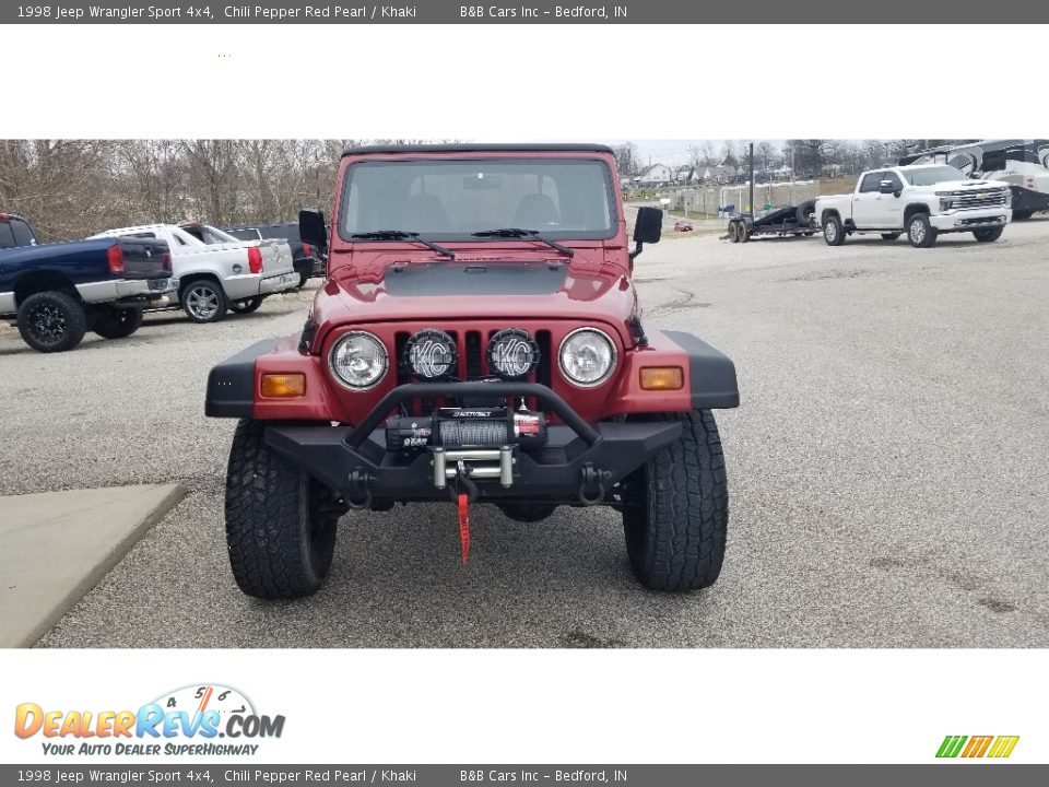 1998 Jeep Wrangler Sport 4x4 Chili Pepper Red Pearl / Khaki Photo #28