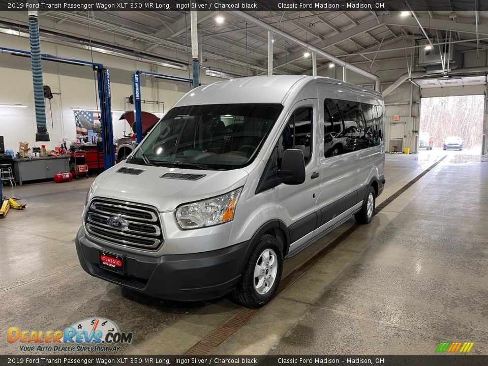 2019 Ford Transit Passenger Wagon XLT 350 MR Long Ingot Silver / Charcoal black Photo #2