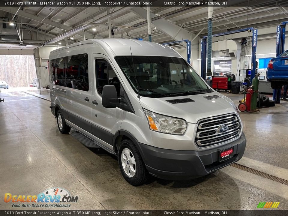 2019 Ford Transit Passenger Wagon XLT 350 MR Long Ingot Silver / Charcoal black Photo #3