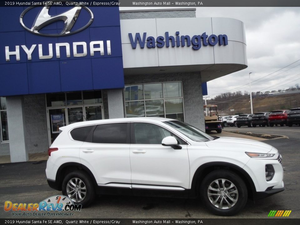 2019 Hyundai Santa Fe SE AWD Quartz White / Espresso/Gray Photo #2