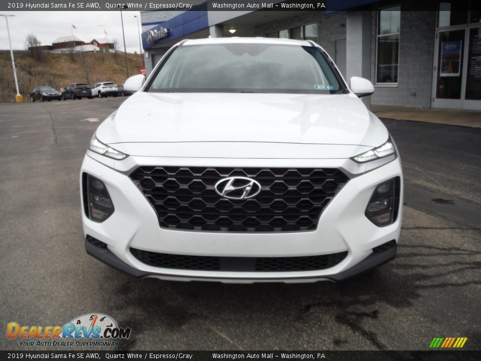2019 Hyundai Santa Fe SE AWD Quartz White / Espresso/Gray Photo #4