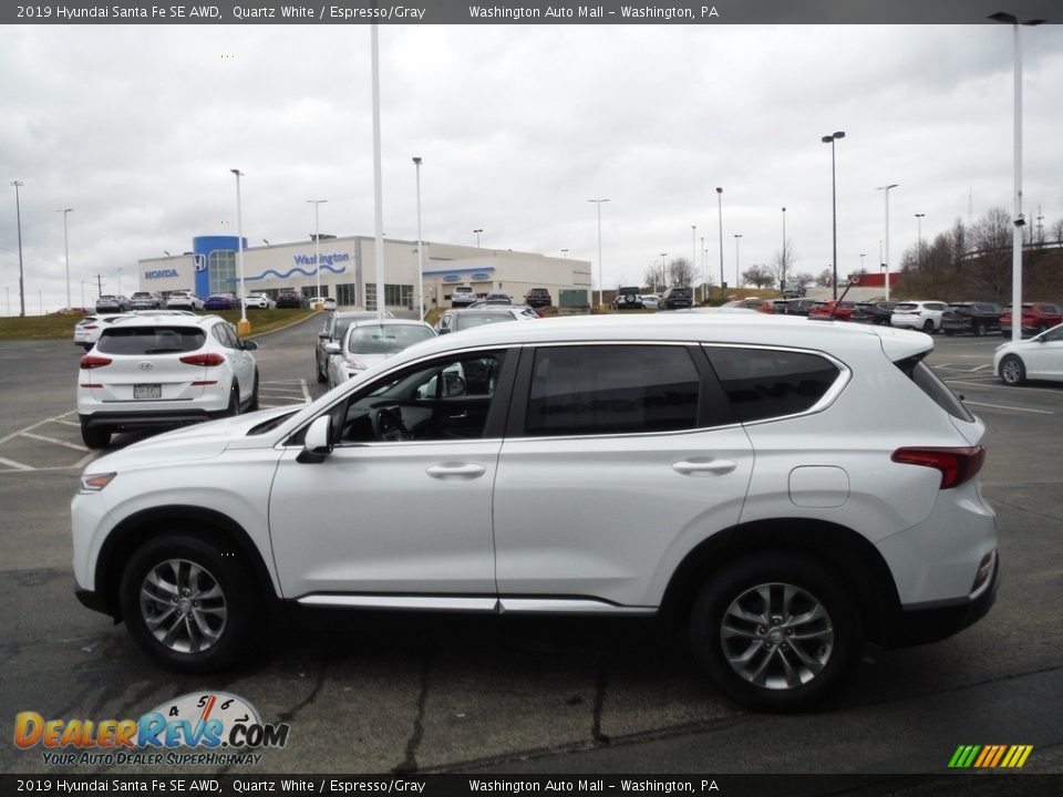 2019 Hyundai Santa Fe SE AWD Quartz White / Espresso/Gray Photo #6