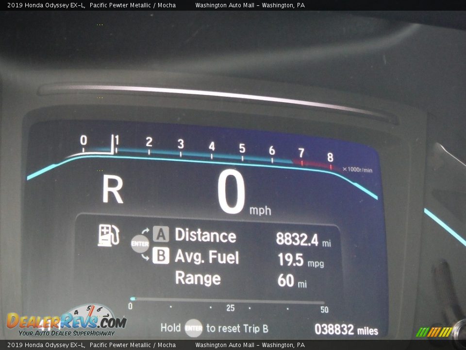 2019 Honda Odyssey EX-L Pacific Pewter Metallic / Mocha Photo #35