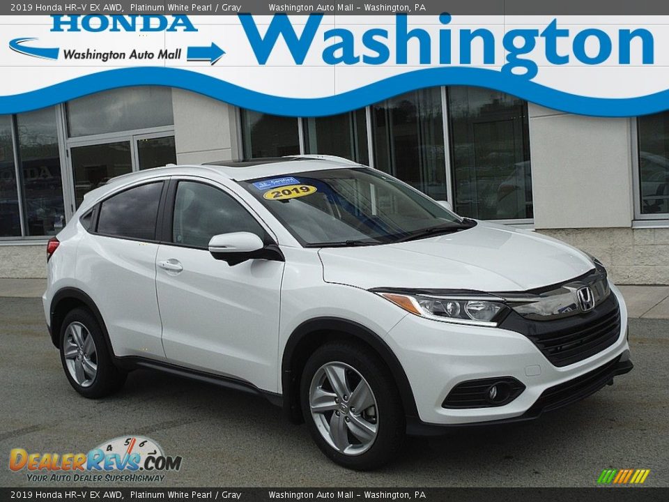 2019 Honda HR-V EX AWD Platinum White Pearl / Gray Photo #1