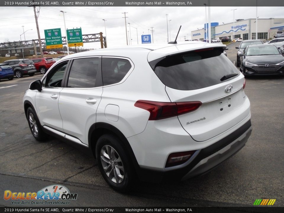 2019 Hyundai Santa Fe SE AWD Quartz White / Espresso/Gray Photo #7