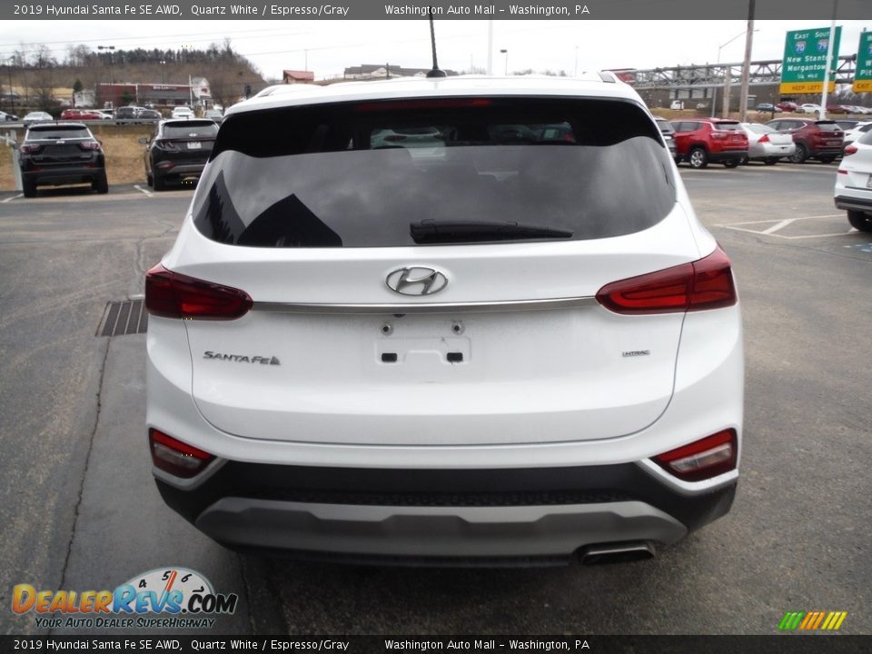 2019 Hyundai Santa Fe SE AWD Quartz White / Espresso/Gray Photo #8